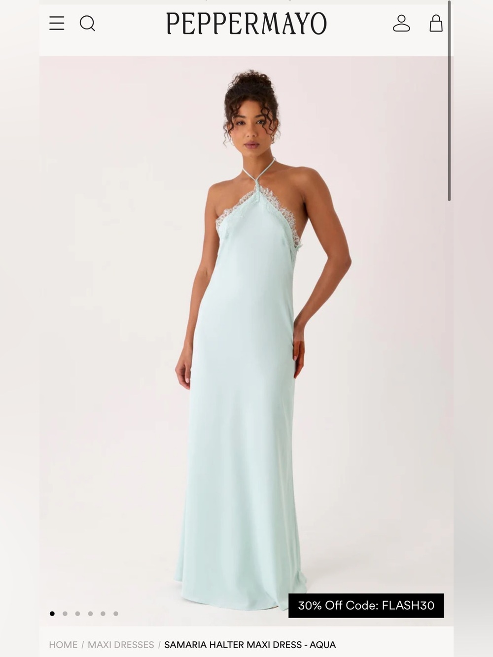 Peppermayo Samaria Halter Maxi Dress - Aqua